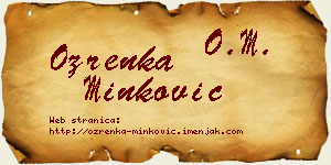 Ozrenka Minković vizit kartica